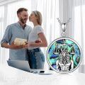 wholesale 925 Sterling Silver Egyptian Anubis with Scales of Justice Abalone Shell Pendant Necklace-0-3