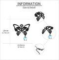 wholesale 925 Sterling Silver Gothic Black Butterfly Skull Heart Charm Pendant Necklace Gift for Her-0-4