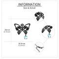 wholesale 925 Sterling Silver Gothic Black Butterfly Skull Heart Charm Pendant Necklace Gift for Her-0-4