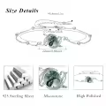 wholesale 925 Sterling Silver Green Agate Flower Vine Anklet with Beads and Clasp for Women-0-4