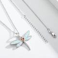 wholesale 925 Sterling Silver Opal Heart Dragonfly Pendant Necklace for Women-0-1