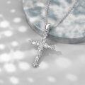 wholesale 925 Sterling Silver Cubic Zirconia Cross Necklace with Infinity Butterfly and Heart Pendants-0-3