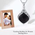 wholesale Sterling Silver Natural Gemstone Teardrop Pendant Necklace-0-28