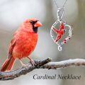 wholesale 925 Sterling Silver Infinity Love You to the Moon and Back Ruby Red Cardinal Bird Charm Pendant Necklace-0-5