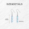 wholesale 925 Sterling Silver Rainbow Moonstone Drop Earring Set with 3 Balls and Twist Design-0-4