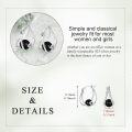 wholesale 925 Sterling Silver Moonstone Huggie Hoop Earrings for Women Girls Minimalist  48mm Diameter-0-8