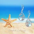 wholesale 925 Sterling Silver Starfish Drop Earrings With Blue Cubic Zirconia And Opalite For Women-0-5
