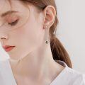 wholesale 925 Sterling Silver Green Moss Agate Leaf Dangle Threader Earrings for Women-0-1