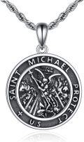 wholesale 925 Sterling Silver Saint Michael Protect Us Religious Pendant Necklace -0-0