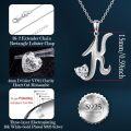 wholesale 18K White Gold Plated 925 Sterling Silver A-Z Initial Necklace with 4mm Heart Moissanite for Women-0-2