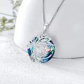 wholesale TOUPOP Tree Of Life Butterfly Pendant Necklace 925 Sterling Silver Blue Circle Crystal Fashion Jewelry Gifts For Women Mom Daughter Friends Birthday Christmas Gifts Mother's Day Gift -0-4