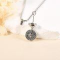 wholesale 925 Sterling Silver Compass Rose Pendant with Chain - Memorial Keepsake Jewelry for Ashes Cremation-0-3