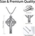 wholesale 925 Sterling Silver Celtic Cross Tree of Life Pendant Irish Knot Necklace for Men & Women-0-3