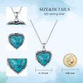 wholesale 925 Sterling Silver Turquoise Heart Shaped Pendant Necklace for Women-0-2