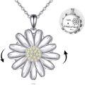 wholesale 925 Sterling Silver Daisy Flower Fidget Spinner Pendant Necklace for Women Girls Gifts 43cm Chain Length-0-0