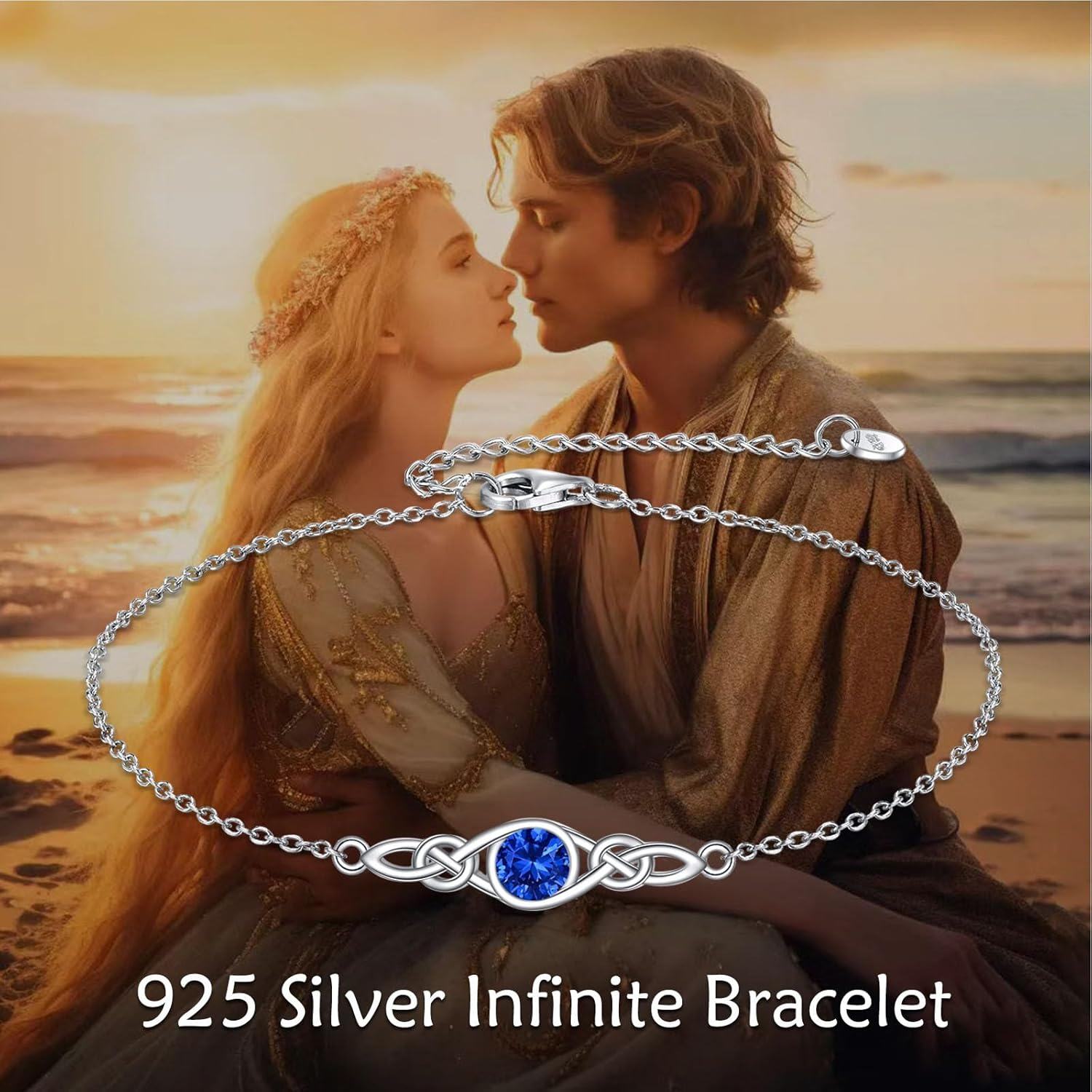 wholesale 925 Sterling Silver Celtic Knot Bracelet w Mustard Seed Moonstone Birthstone-0-1