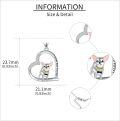 wholesale 925 Sterling Silver Heart-Shaped Dog Pendant Necklaces with Engraved Love You Forever Gift for Women-0-2