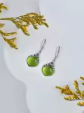 TOUPOP Sterling Silver Natural Gemstone Vintage Irish Celtic Teardrop Dangle Earrings-0-4