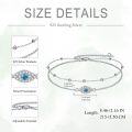 wholesale 925 Sterling Silver Evil Eye Blue Crystal Bracelet for Women's Fashion -0-2