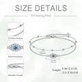 wholesale 925 Sterling Silver Evil Eye Bracelet With Blue Gemstone And Crystal Details-0-2