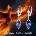 wholesale 925 Sterling Silver Purple Blue Dragon Head Drop Earrings Gift for Women-0-4