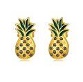 wholesale 925 Sterling Silver Cherry Drop Earrings Gold Plated With Red Green Zircon-0-0