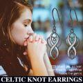wholesale Sterling Silver Opal Celtic Knot Dangle Earrings Irish Jewelry Gift-0-11