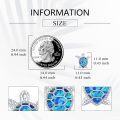 wholesale 925 Sterling Silver Turtle Stud Earrings with Blue Opal Inlay Cute Animal s for Women-0-3