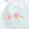 wholesale  Nickel-Free Hypoallergenic Daisy Dangle Earrings with Crystal, 12mm, 3g-0-1