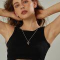 wholesale 925 Sterling Silver Celtic Knot Triangle Tiger Eye Pendant Necklace-0-3
