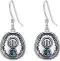 wholesale 925 Sterling Silver Turquoise Concho Style Western Drop Earrings for Women-0-0