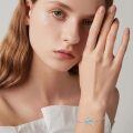 wholesale 925 Sterling Silver Blue Opal Starfish Charm Bracelet For Women-0-3