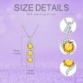 wholesale Sterling Silver 5mm Round Cut Three Birthstone Pendant Necklace w 18+2 Chain-0-1