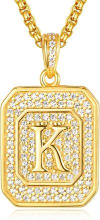 wholesale Gold Filled Sterling Silver Letter Jewelry Necklace for Women Gift for Mom Wife Birthday Anniversary Christmas-Letter K