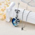 wholesale TOUPOP Lily Urn Necklace Heart Cremation Jewelry For Ashes 925 Sterling Silver Flower Pendant Necklaces With Crystal W/funnel Filler Memorial Keepsakes Jewelry Gifts For Women Girls -0-2