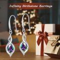 TOUPOP Sterling Silver Birthstone Earrings Infinity Love Jewelry Gift-0-2