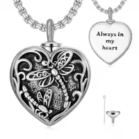 TOUPOP Sterling Silver & Stone Dragonfly Urn Necklace For Ashes Memorial Jewelry-undefined