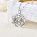 wholesale TOUPOP Celtic Knot Necklace Sterling Silver Luck Irish Pendant Necklace Birthday Christmas Jewelry Gifts For Women -0-3