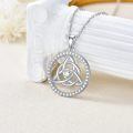 TOUPOP Sterling Silver Celtic Knot Pendant Necklace Irish Luck Jewelry Gift-0-3