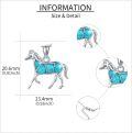 wholesale 925 Sterling Silver Turquoise Horse Pendant Necklace - Gifts for Women/Mom/Sister-0-3