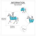 wholesale 925 Sterling Silver Turquoise Horse Pendant Necklace - Gifts for Women/Mom/Sister-0-3