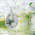 wholesale Sterling Silver Flower Necklace for Women with Rose Lily Daisy Lotus Tulips Pendant-0-22