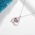wholesale 925 Sterling Silver Snowman Heart Pendant Necklace - Festive Holiday  for Women-0-2