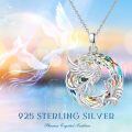 wholesale 925 Sterling Silver Rainbow Austrian Crystal Swan Pendant Necklace-0-5