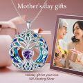 wholesale TOUPOP Gifts For Women 925 Sterling Silver Tree Of Life Birthstone Necklace With Crystal Birthday Jewelry Gifts For Women, Sterling Silver, No Gemstone -0-5