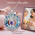 TOUPOP Sterling Silver No Gemstone Tree Of Life Birthstone Necklace-0-5