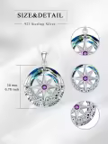 TOUPOP Sterling Silver Birthstone Compass Necklace, Celtic Knot Jewelry-0-2