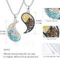 wholesale 925 Sterling Silver Yin Yang Pendant Necklaces with Turquoise and Jasper Inlay for Couples or Best Friends Forever (BFF)-0-5