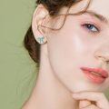 wholesale 925 Sterling Silver Shark Stud Earrings Blue Enamel Platinum Plated Ocean Animal Jewelry-0-4