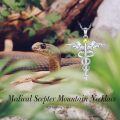 wholesale 925 Sterling Silver Caduceus Necklace Wholesale With Gold Accent-0-4